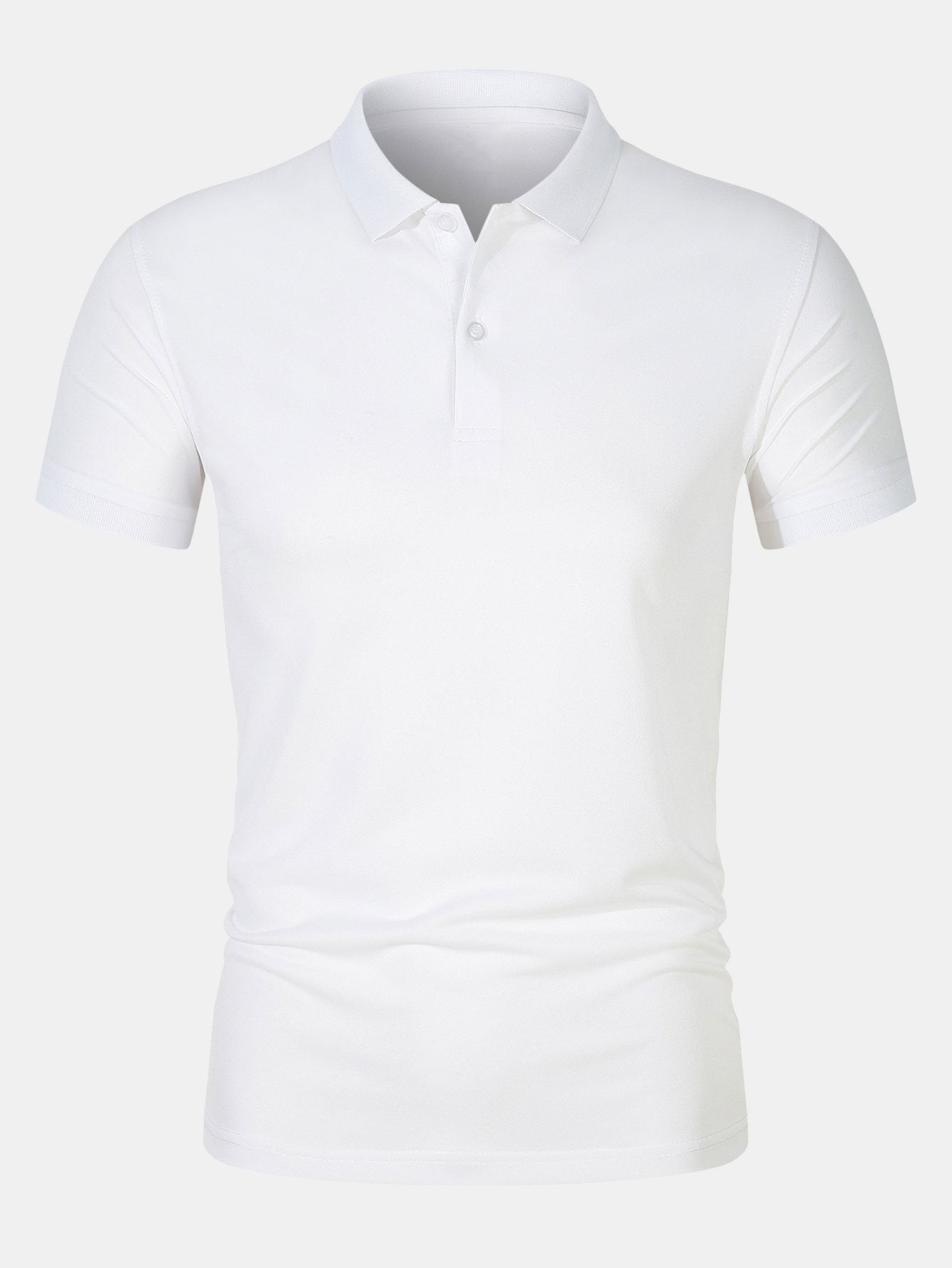 Solid Mesh Polo Shirt