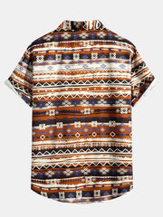 Tribal Ethnic Print Button Up Shirt