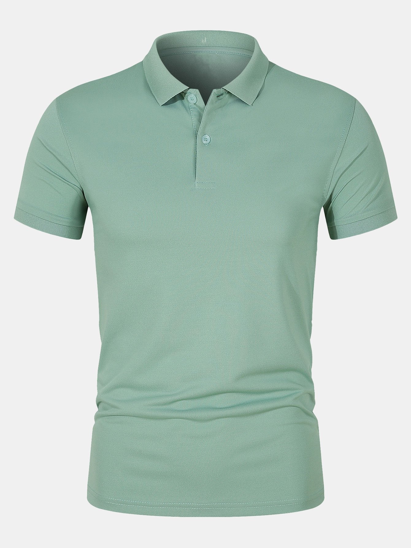 Solid Mesh Polo Shirt