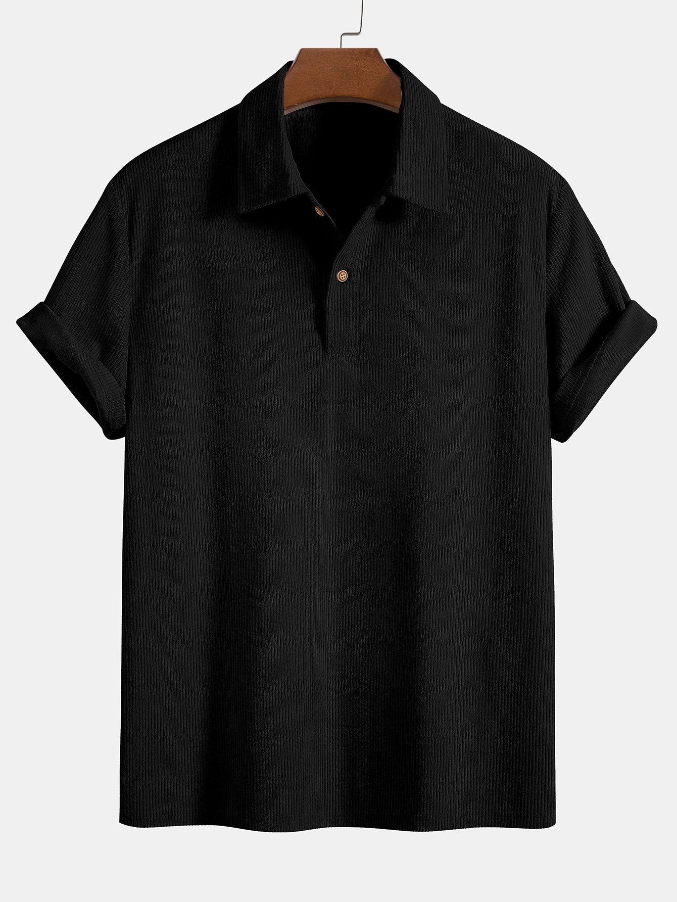 Short Sleeve Corduroy Polo Shirt