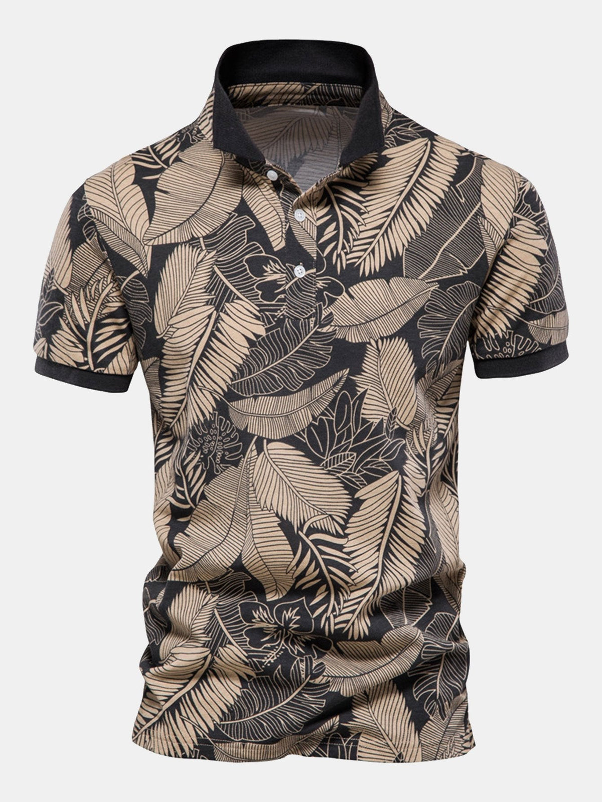 Tropical Print Polo Shirt