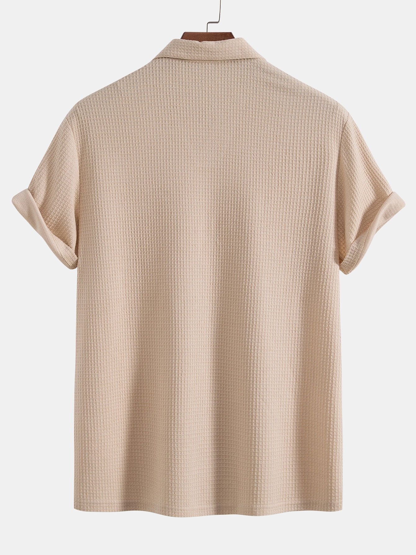 Knitted Waffle V Neck Polo Shirt