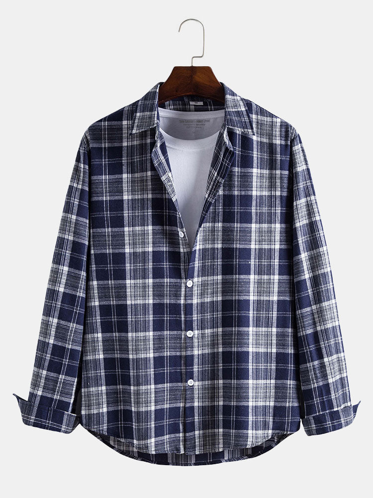 Retro Mid-length Coat Curved Hem Plaid Sun Protection Shirt