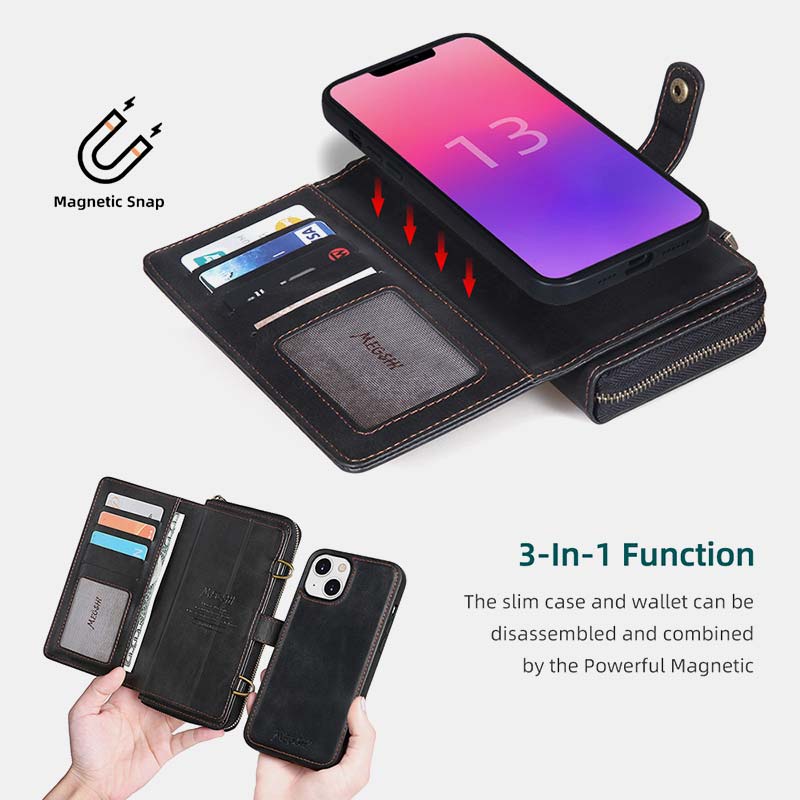 Detachable Wallet with Crossbody Chain IPhone Xs Max Wallet Case