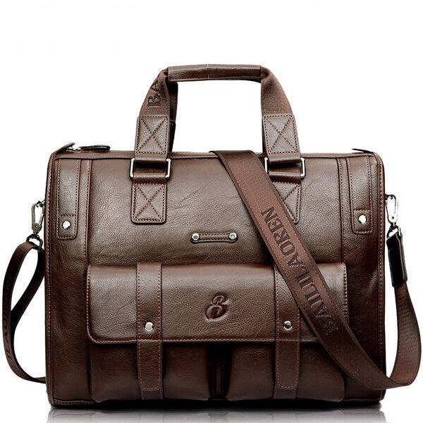 Men Business Vintage Laptop Briefcase Big Capacity Handbag Travel Bag