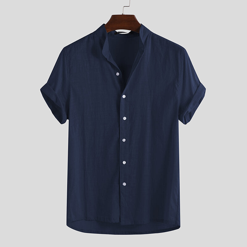 Men's Linen Loose Artistic Tops Holiday Casual Shirts