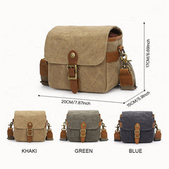 Camera Bag Case Canvas Compatible for Nikon Canon Camera Shoulder Crossbody Bags