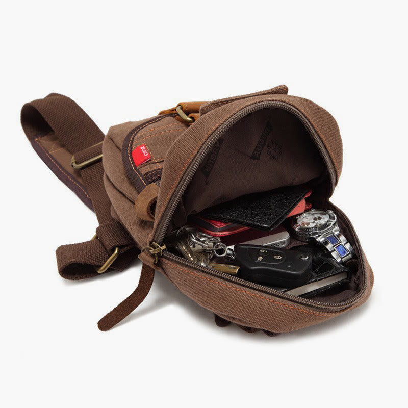 Outdoor Hiking Messenger Bag Chest Shoulder Bag Wide Shoulder Strap Portable Casual Rucksack