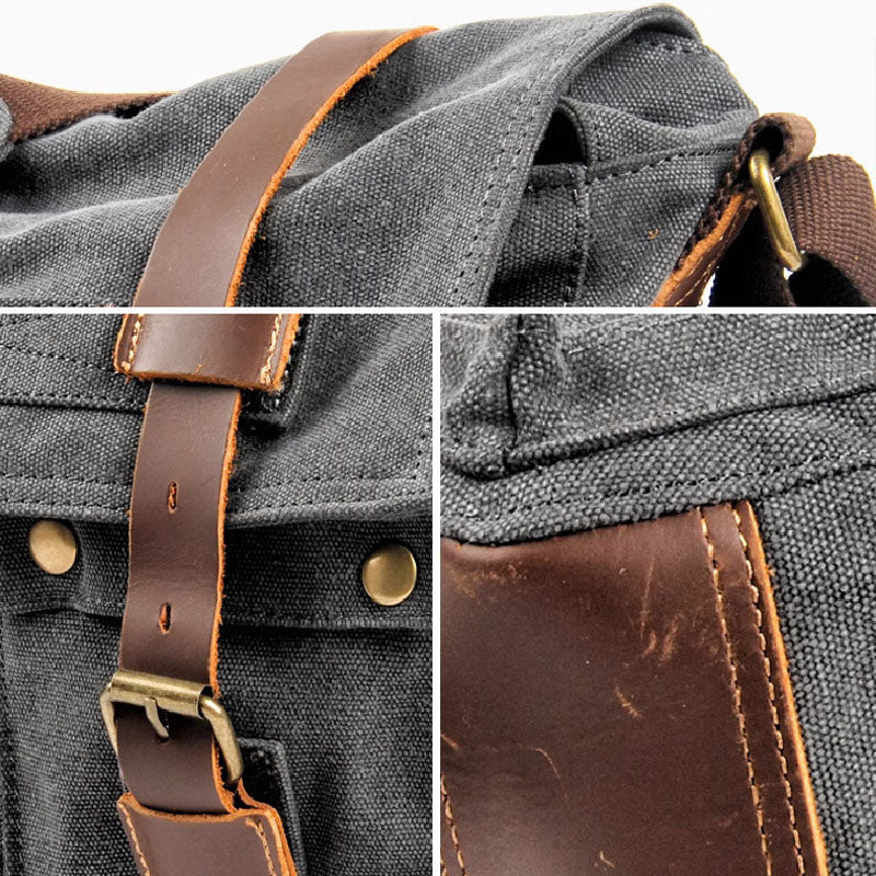 Men's Canvas Shoulder Bag Business Shoulder Messenger Bag Casual Briefcase Travel Messenger Bag