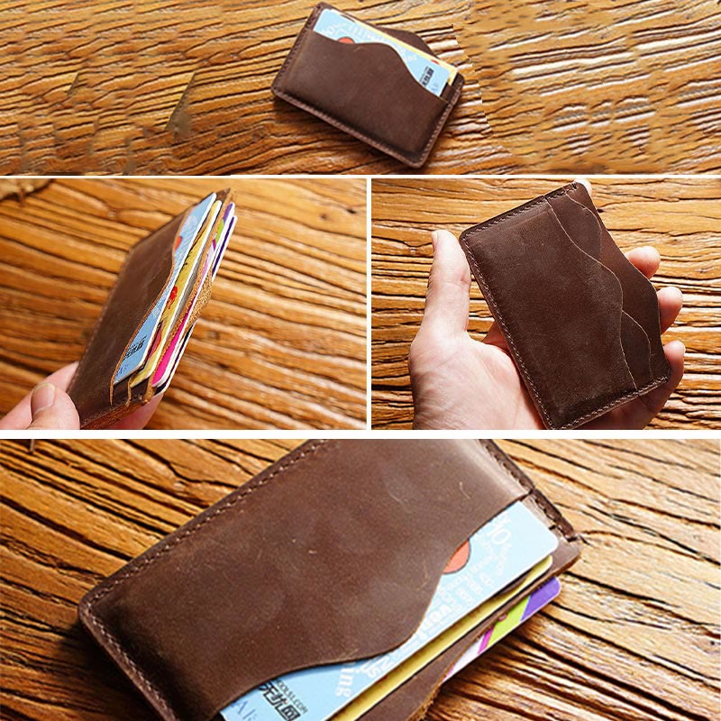 Slim Credit Card Wallet Men's Card Holder Retro Simple Portable Shopping Wallet