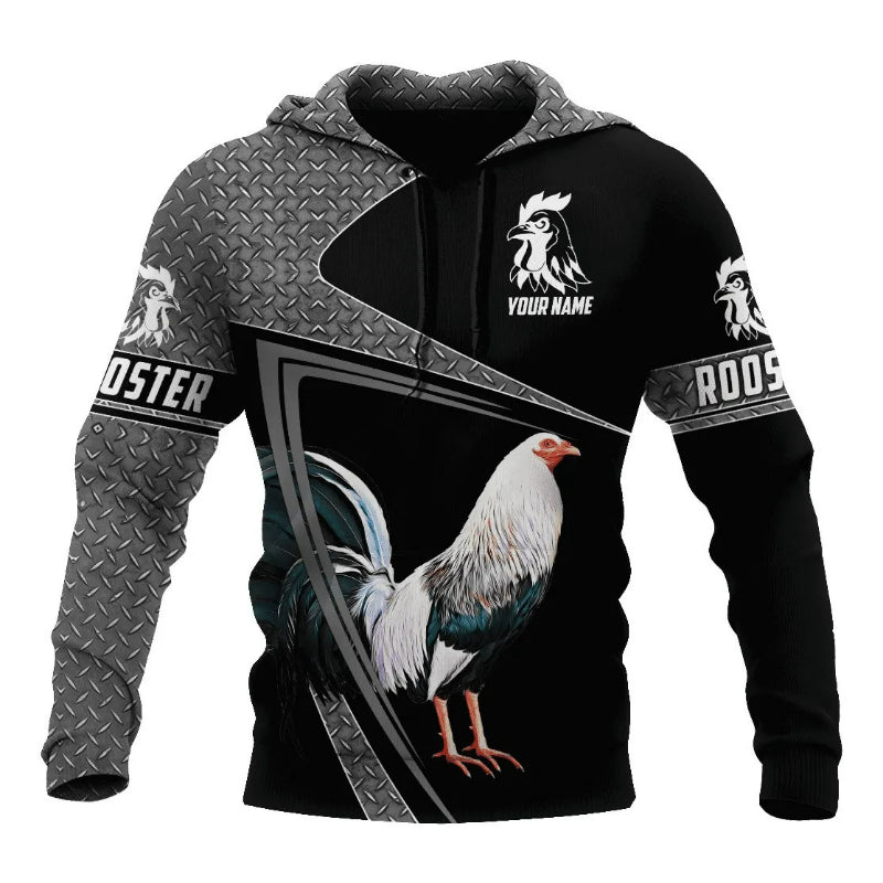 Men's Hooded Sweater 3D Printing Cock Casual Sweatshirt