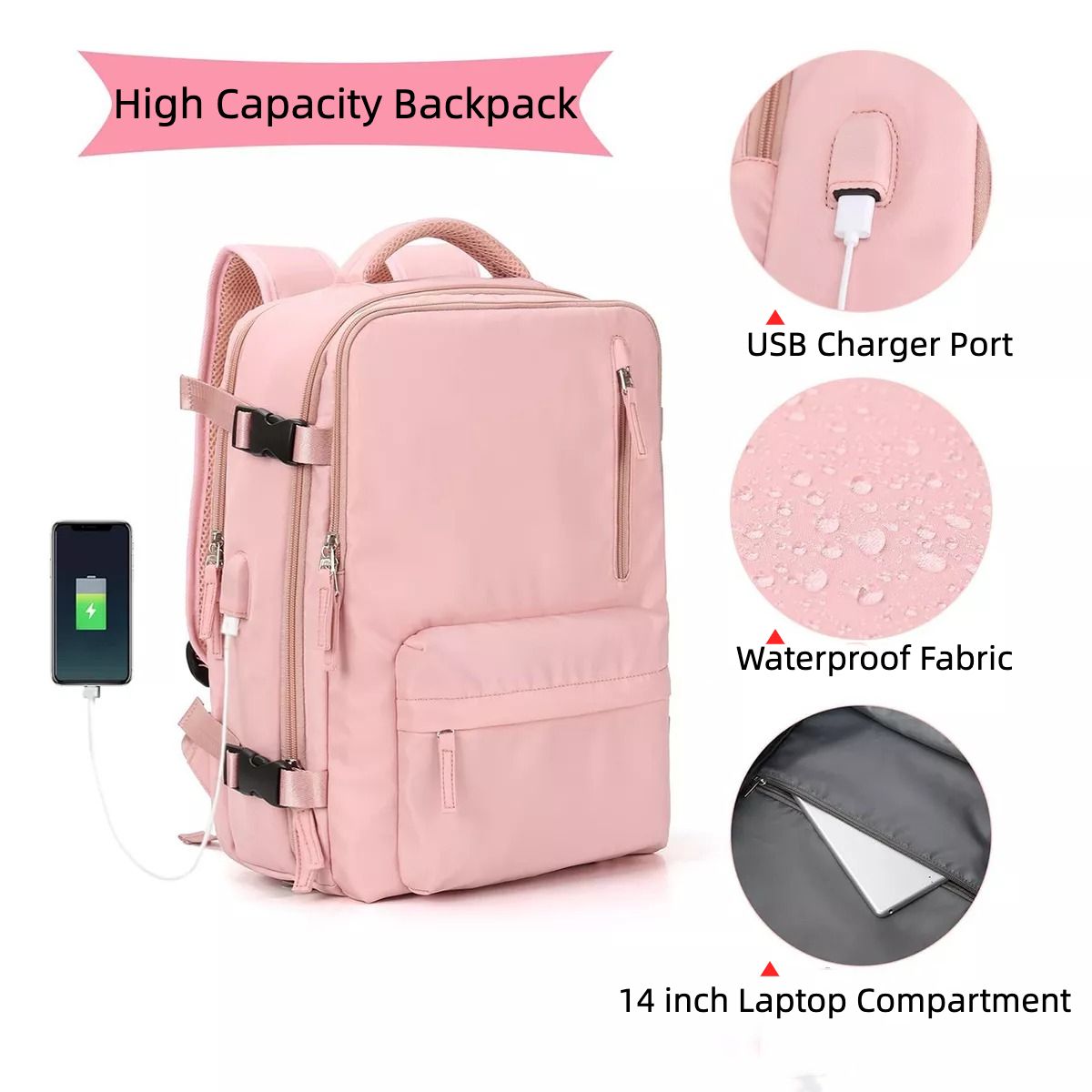 High Capacity Backpack Dry Wet Separation Storage Bag Business Travel Bag Tablet Computer Bag