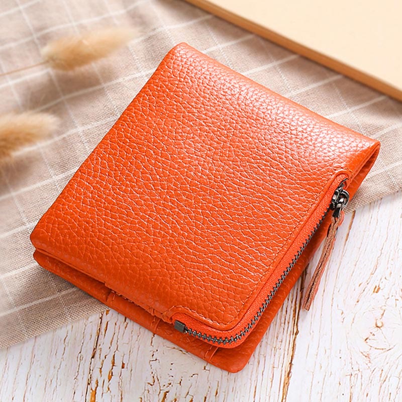 Men Genuine Leather RFID Antimagnetic Coin Clip Wallet