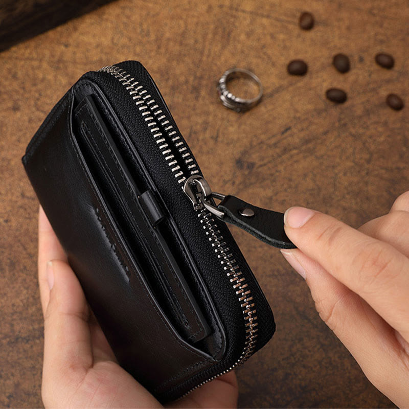 Men Multiple Slots Vertical RFID Shopping Purse Wallet