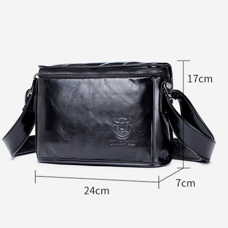 Men's Large Capacity Leather Computer Messenger Bag Waterproof Messenger Bag