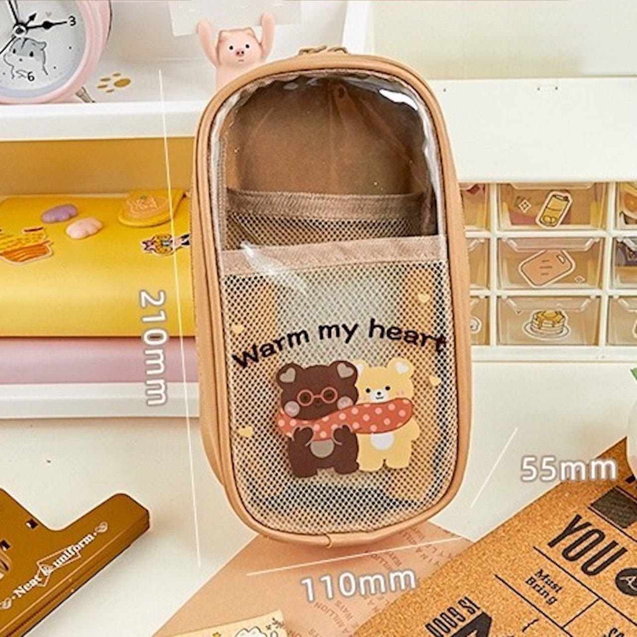 Student Simple Pencil Case Pencil Bag Transparent Vertical Multifunctional Pencil Bag