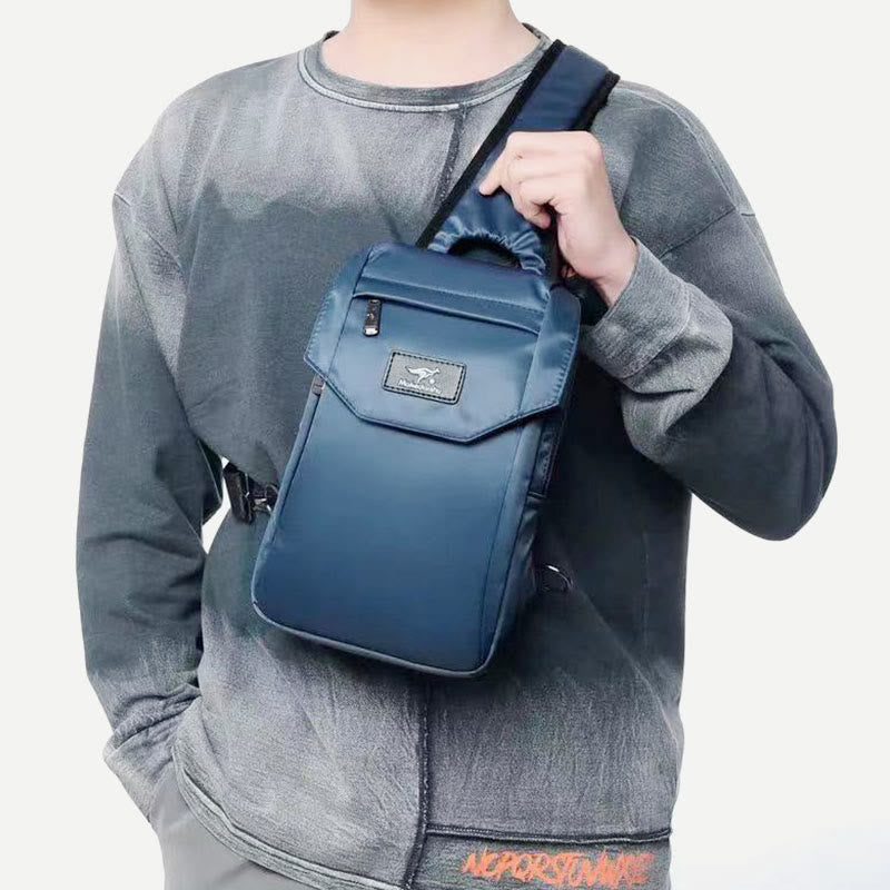 Outdoor Sports Messenger Bag Wide Shoulder Strap Men's Casual Backpack