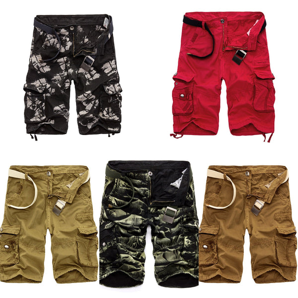 Men's Summer Casual Shorts Multi-pocket Camouflage Loose Five-point Pants Tooling Beach Pants