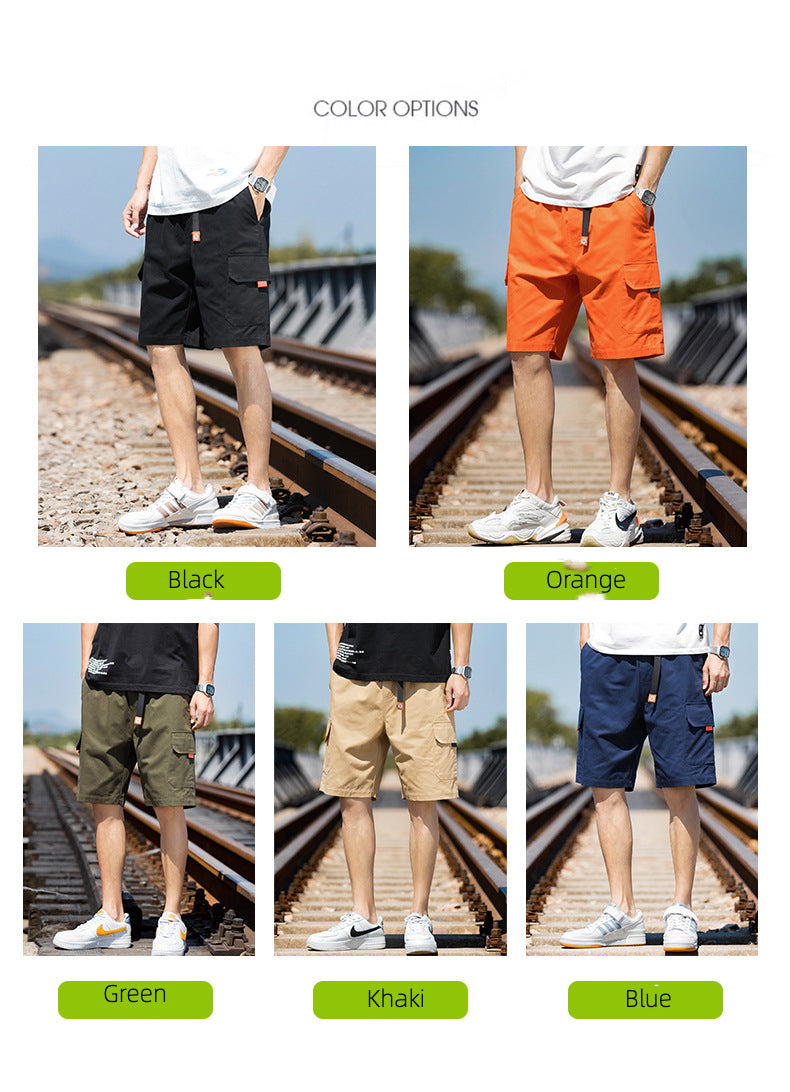 Men's Sports Shorts Summer Loose Thin Cropped Pants Casual Cargo Shorts