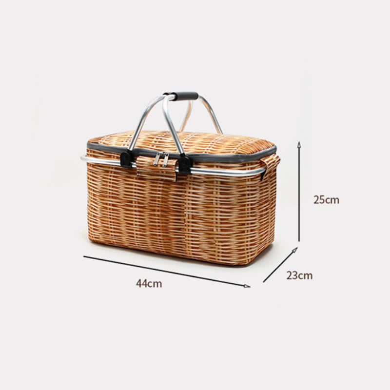 Foldable Thickened Beach Outing Cooler Bag Oxford Picnic Basket