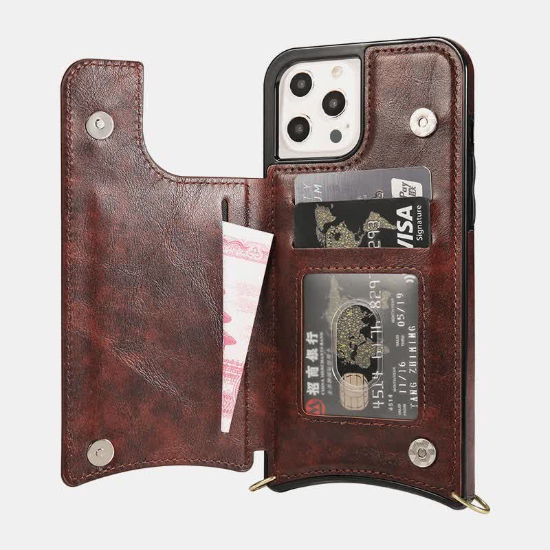 With RFID Blocking Card Slot Holder IPhone11 Wallet Phone Bag Holder with Crossbody Strap