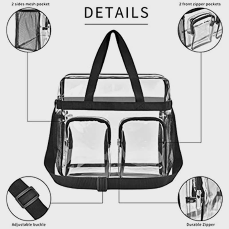 Portable Outing Handbag Multi Pocket Transparent Messenger Bag