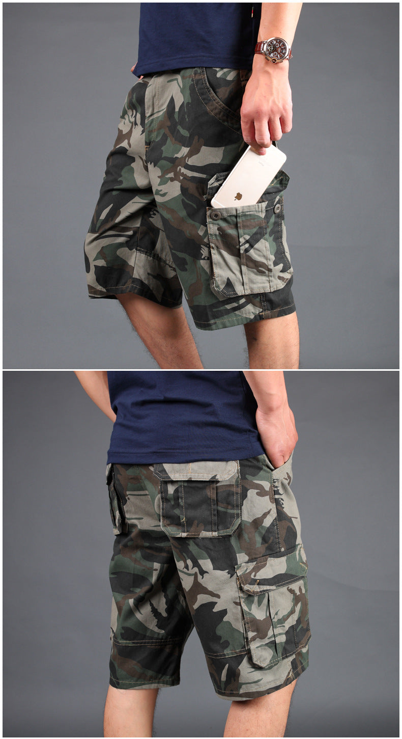 Men's Camouflage Shorts Men's Summer Multi-pocket Overalls Plus Size 28-42 Cropped Pants