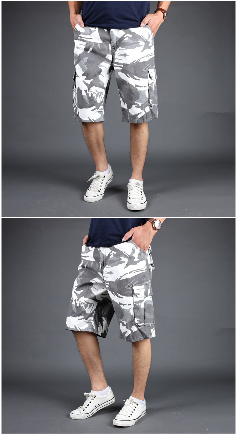 Men's Camouflage Shorts Men's Summer Multi-pocket Overalls Plus Size 28-42 Cropped Pants