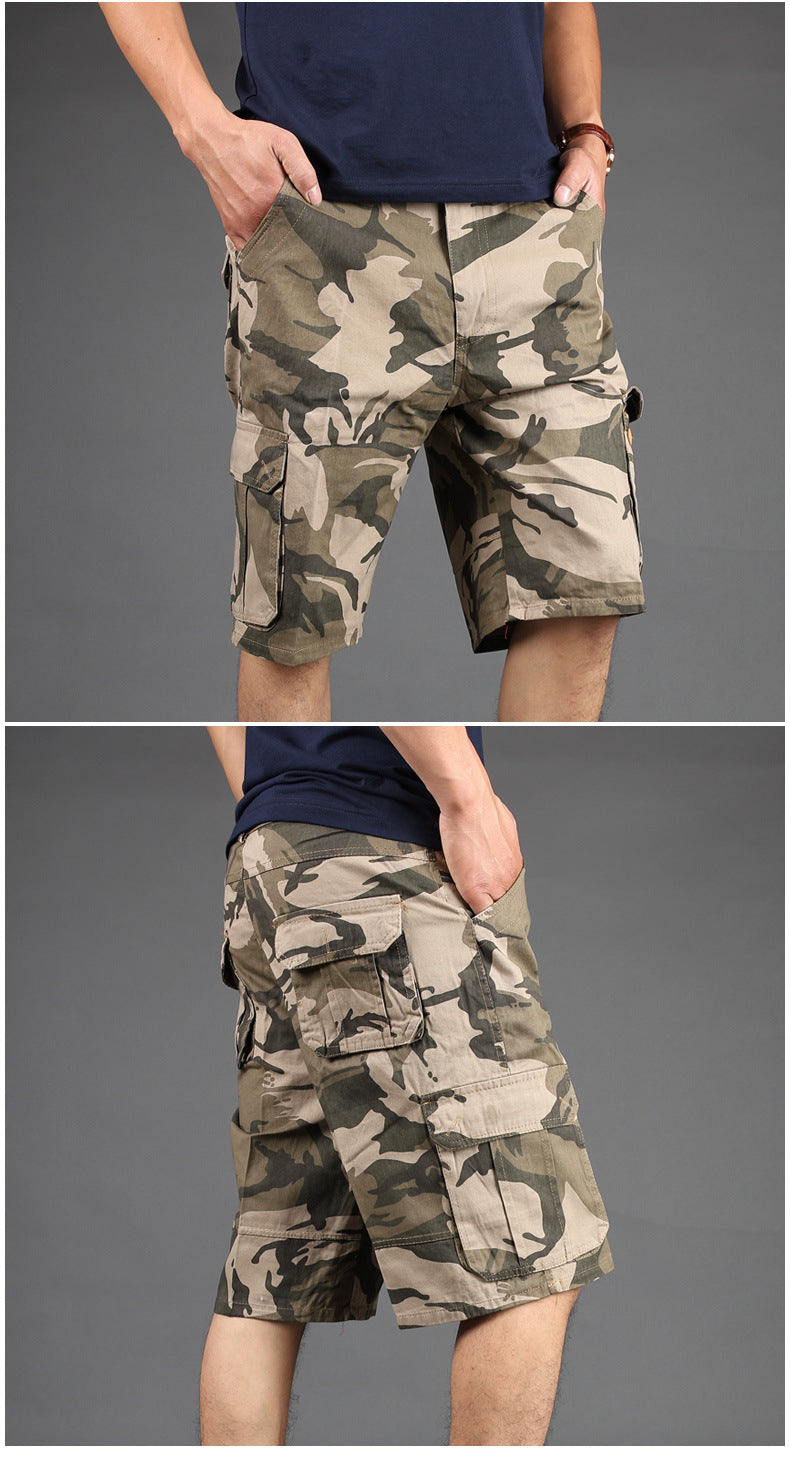 Men's Camouflage Shorts Men's Summer Multi-pocket Overalls Plus Size 28-42 Cropped Pants