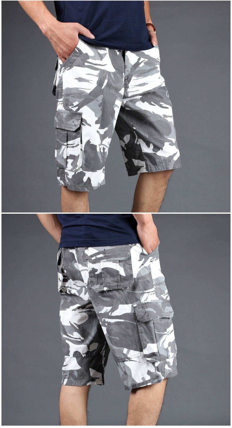 Men's Camouflage Shorts Men's Summer Multi-pocket Overalls Plus Size 28-42 Cropped Pants