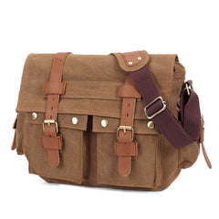 Men's Canvas Shoulder Bag Business Shoulder Messenger Bag Casual Briefcase Travel Messenger Bag