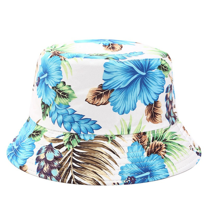 INS Fisherman Hat Print Double Side Wearing Visor Hat Foldable Basin Hat