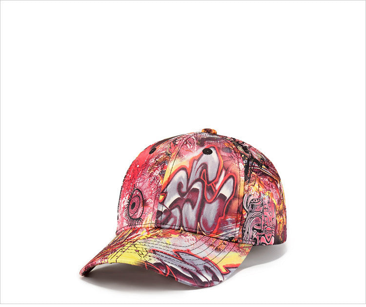 Skull Abstract Graffiti Baseball Cap Mens Fashion Casual Sun Visor Cap