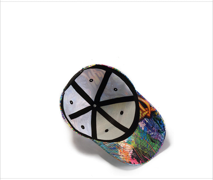 Skull Abstract Graffiti Baseball Cap Mens Fashion Casual Sun Visor Cap