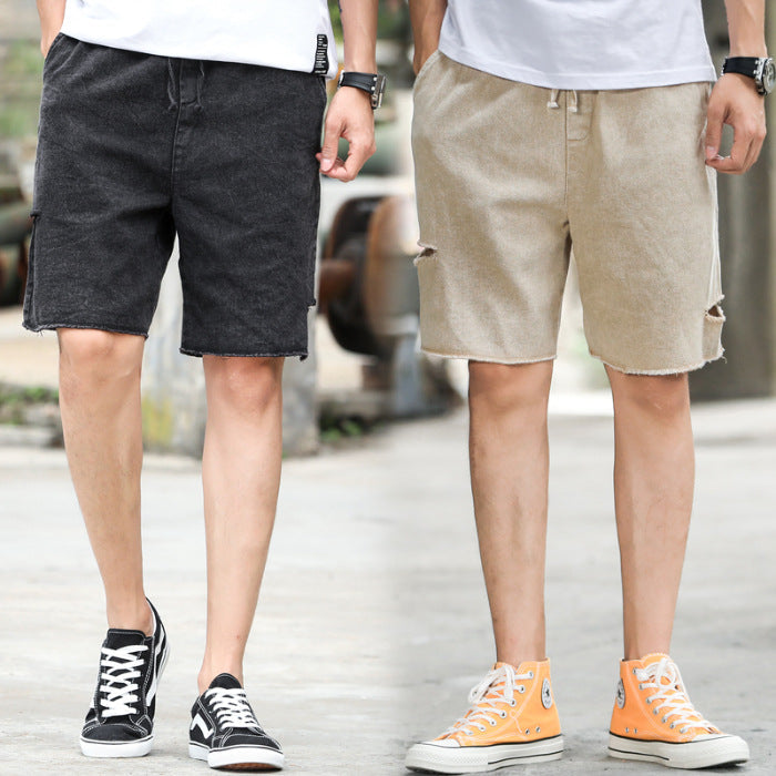 Men's Workwear Denim Shorts Summer Loose 5 Points Men's Trendy Pants