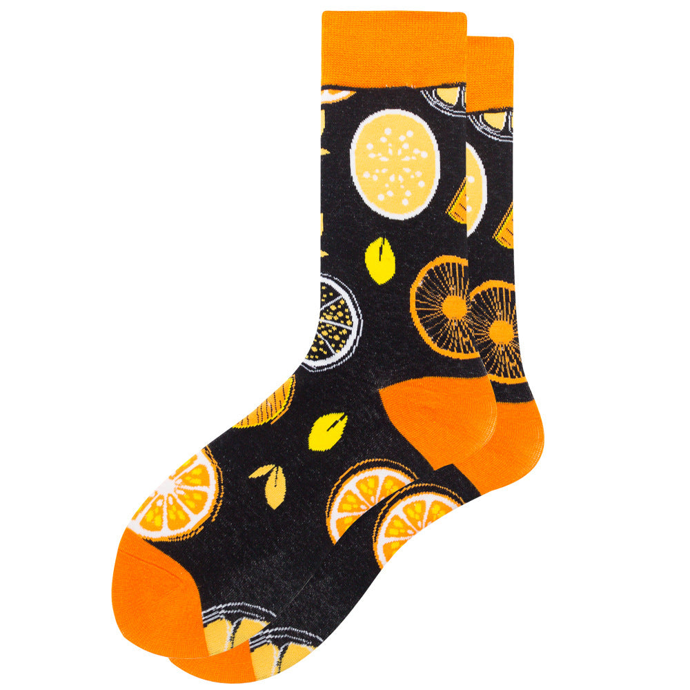 Fruit Print Plus Size Men's and Women's Socks