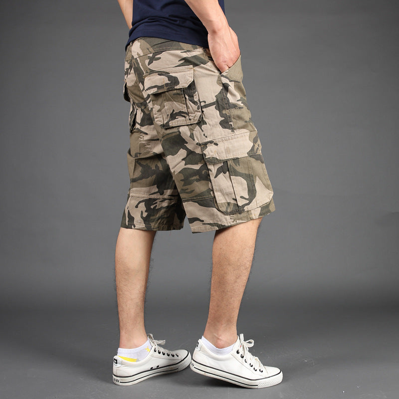 Men's Camouflage Shorts Men's Summer Multi-pocket Overalls Plus Size 28-42 Cropped Pants