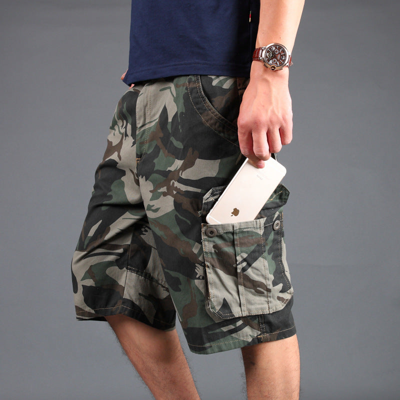 Men's Camouflage Shorts Men's Summer Multi-pocket Overalls Plus Size 28-42 Cropped Pants