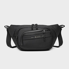 Men's Portable Waist Bag Simple Casual Adjustable Large Capacity Waterproof Belt Messenger Bag