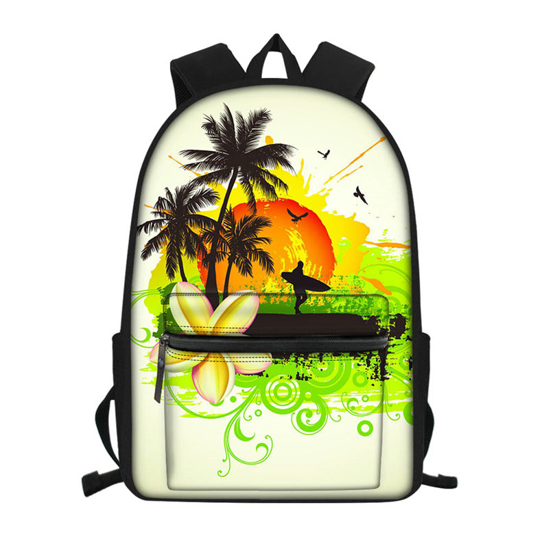 Canvas Backpack Pattern Travel Computer Backpack