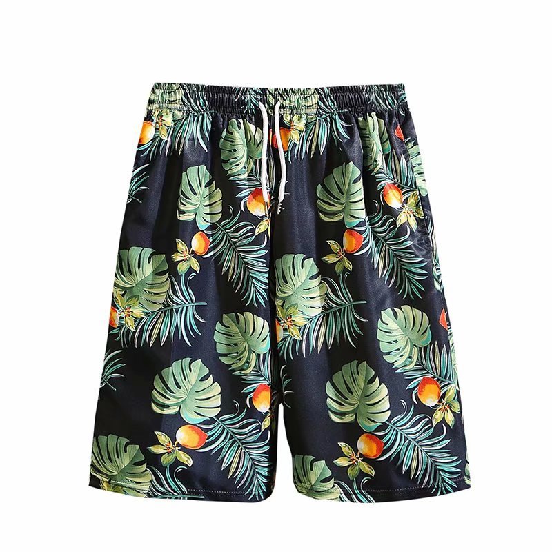 Men's Hawaiian Print Beach Pants Loose Plus Size Shorts