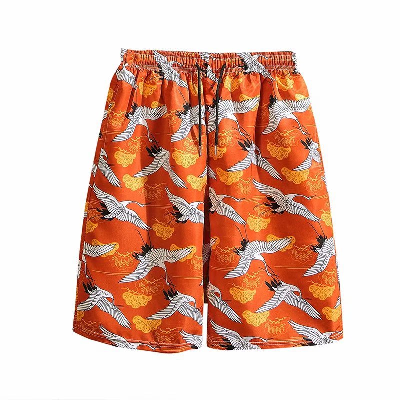 Men's Hawaiian Print Beach Pants Loose Plus Size Shorts