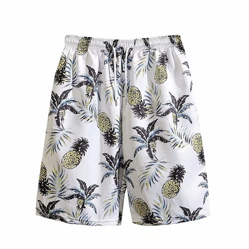 Men's Hawaiian Print Beach Pants Loose Plus Size Shorts