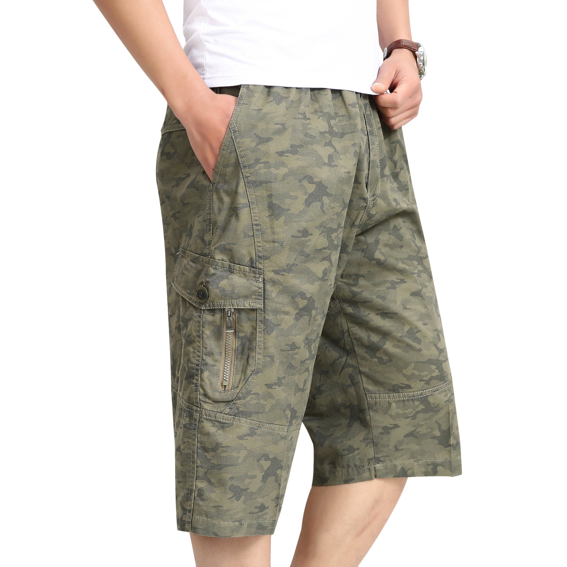 Men's Camouflage Cropped Shorts Pure Cotton Shorts Men's Shorts Plus Size US 37-50