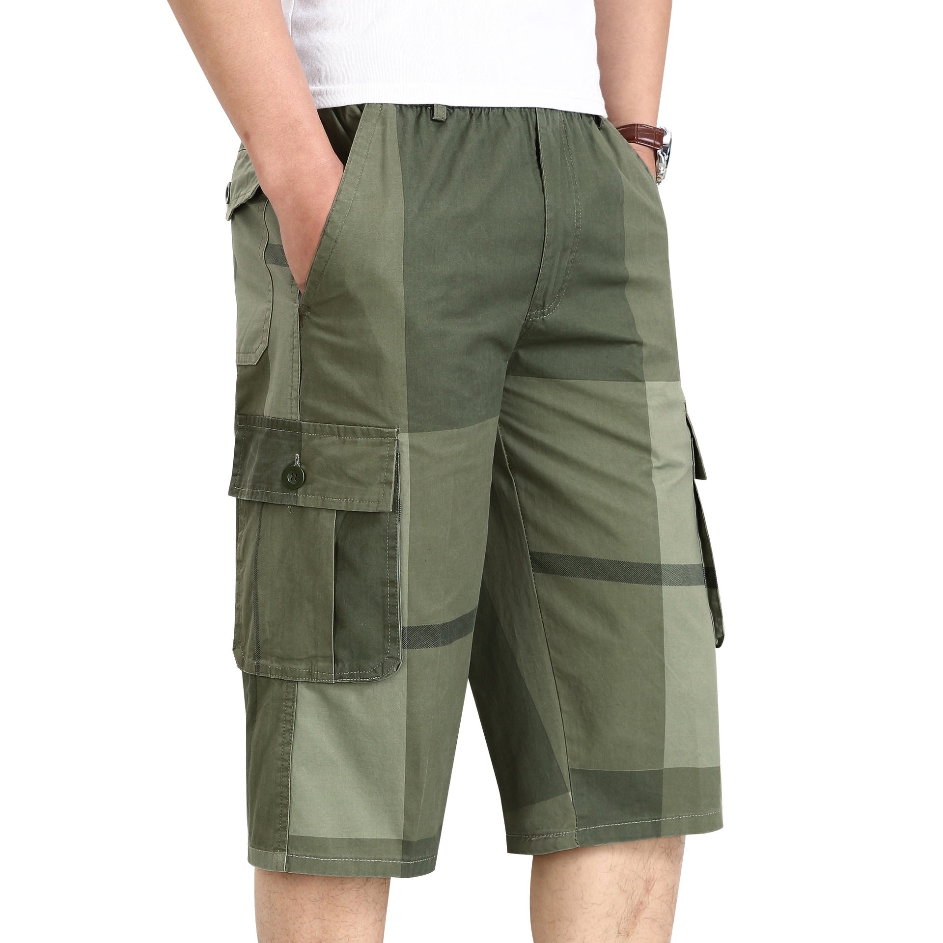 Men's Pure Cotton Washed Work Clothes Cropped Shorts Casual Loose Plus Size Sub Shorts