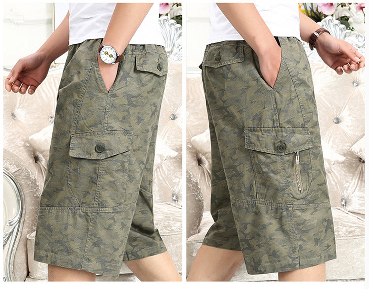 Men's Camouflage Cropped Shorts Pure Cotton Shorts Men's Shorts Plus Size US 37-50