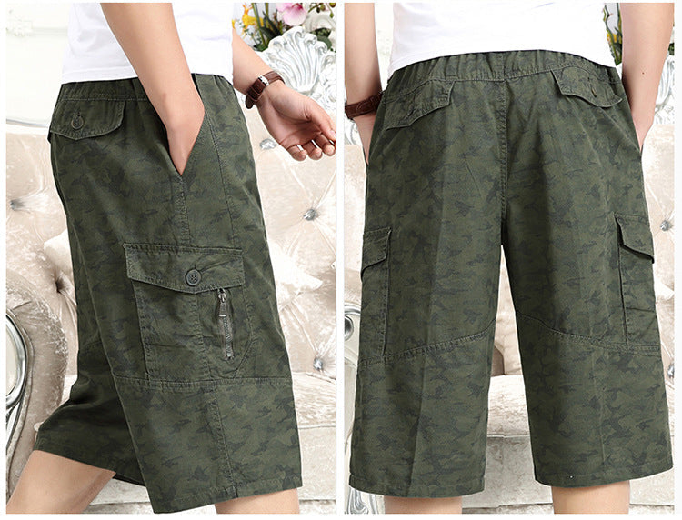 Men's Camouflage Cropped Shorts Pure Cotton Shorts Men's Shorts Plus Size US 37-50