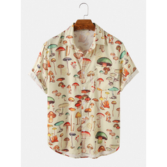 Mens Cartoon Container Print  Short Sleeve Shirts