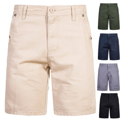 Men's Summer Pure Cotton Casual Shorts Straight Pants Solid Color Five-point Overalls Pants