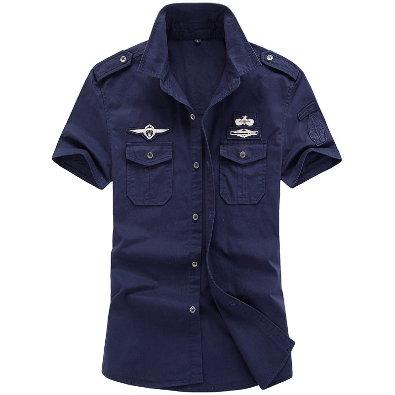 Men Short Sleeve Shirt Large Size Casual Military Uniform Tactical Outdoor Shirts